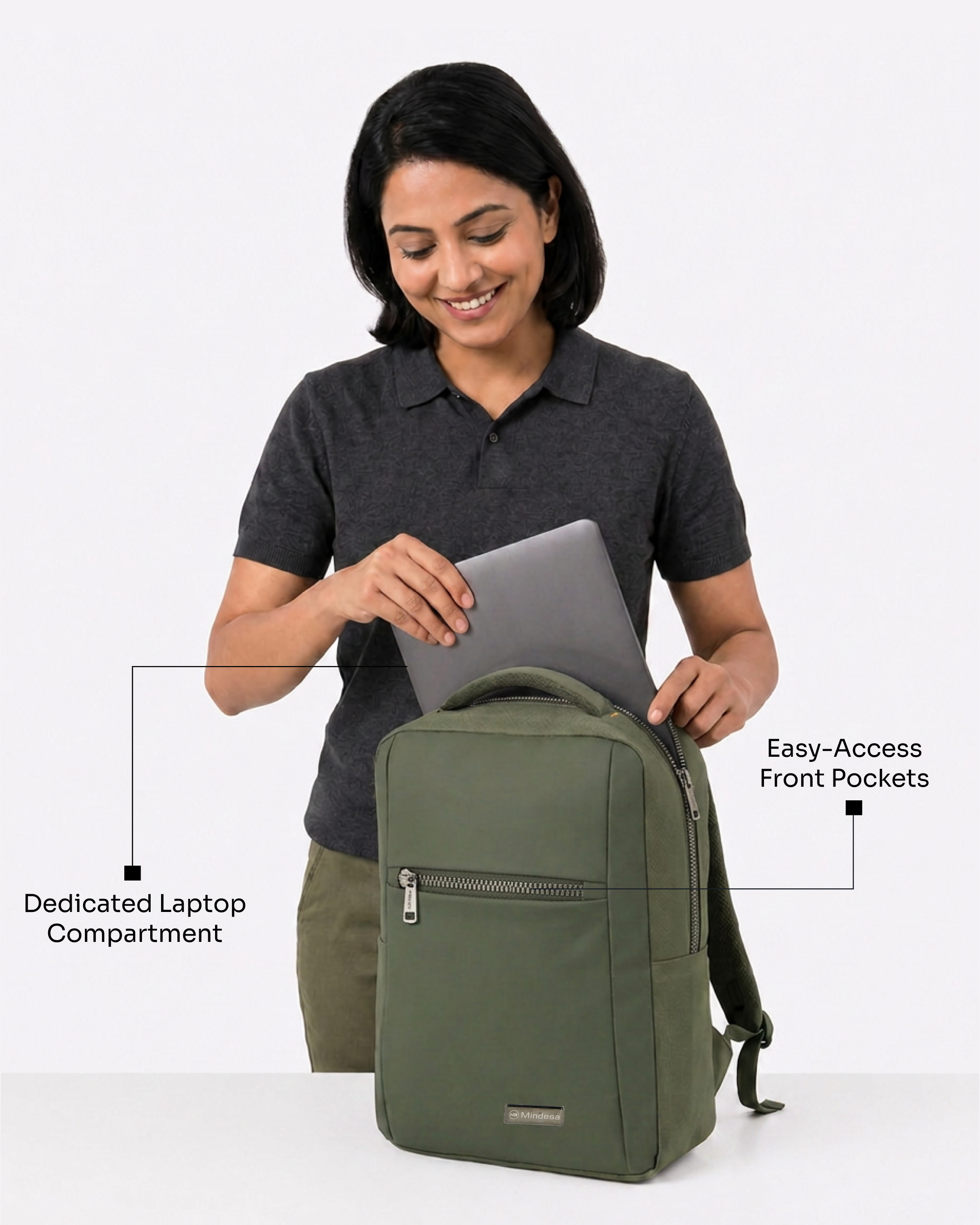 MINDESA BOLD 002 | Laptop Backpack | Unisex | Water Resistant