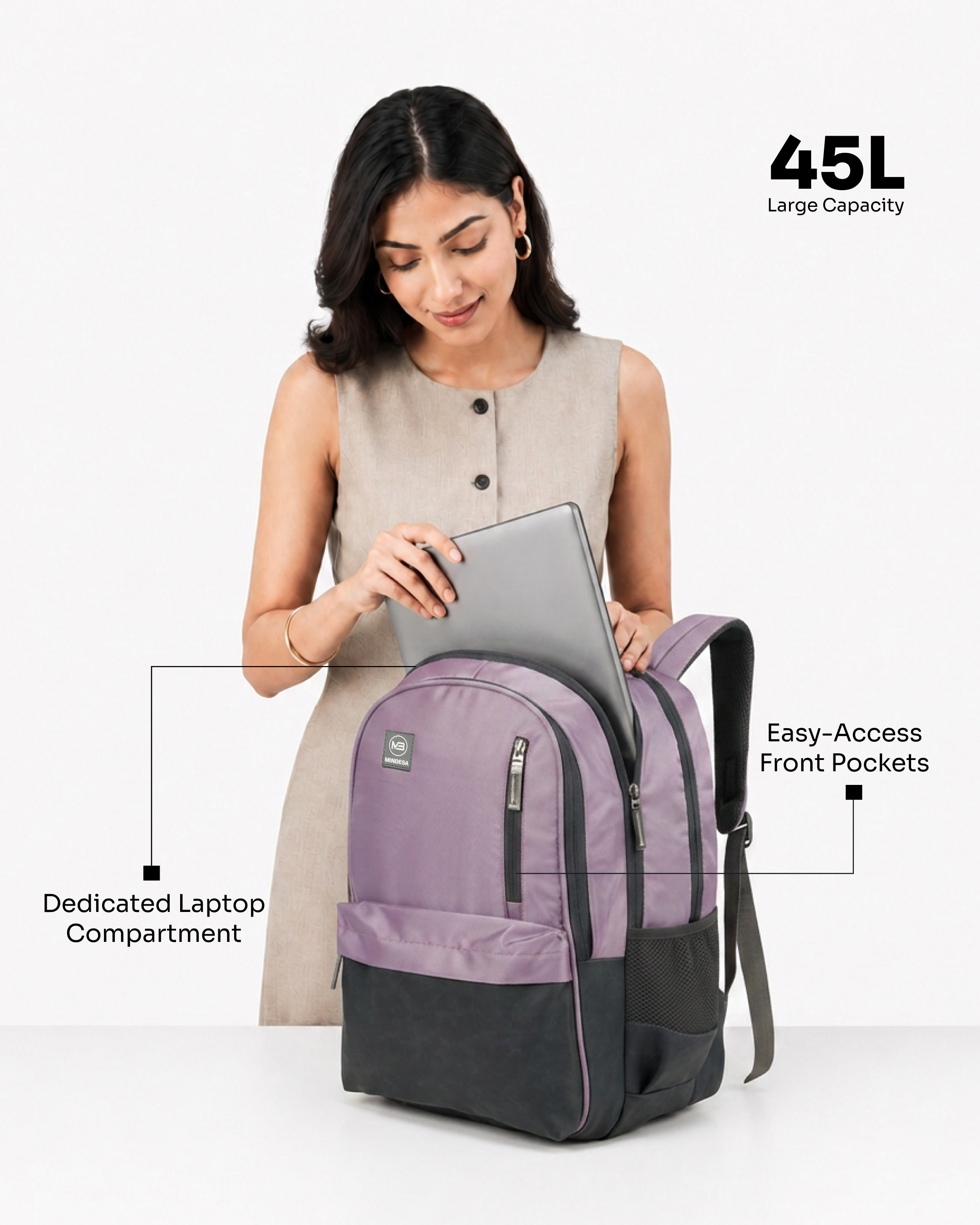 MINDESA BRIGHT | Laptop Backpack for Women | 45 Litre I Teal