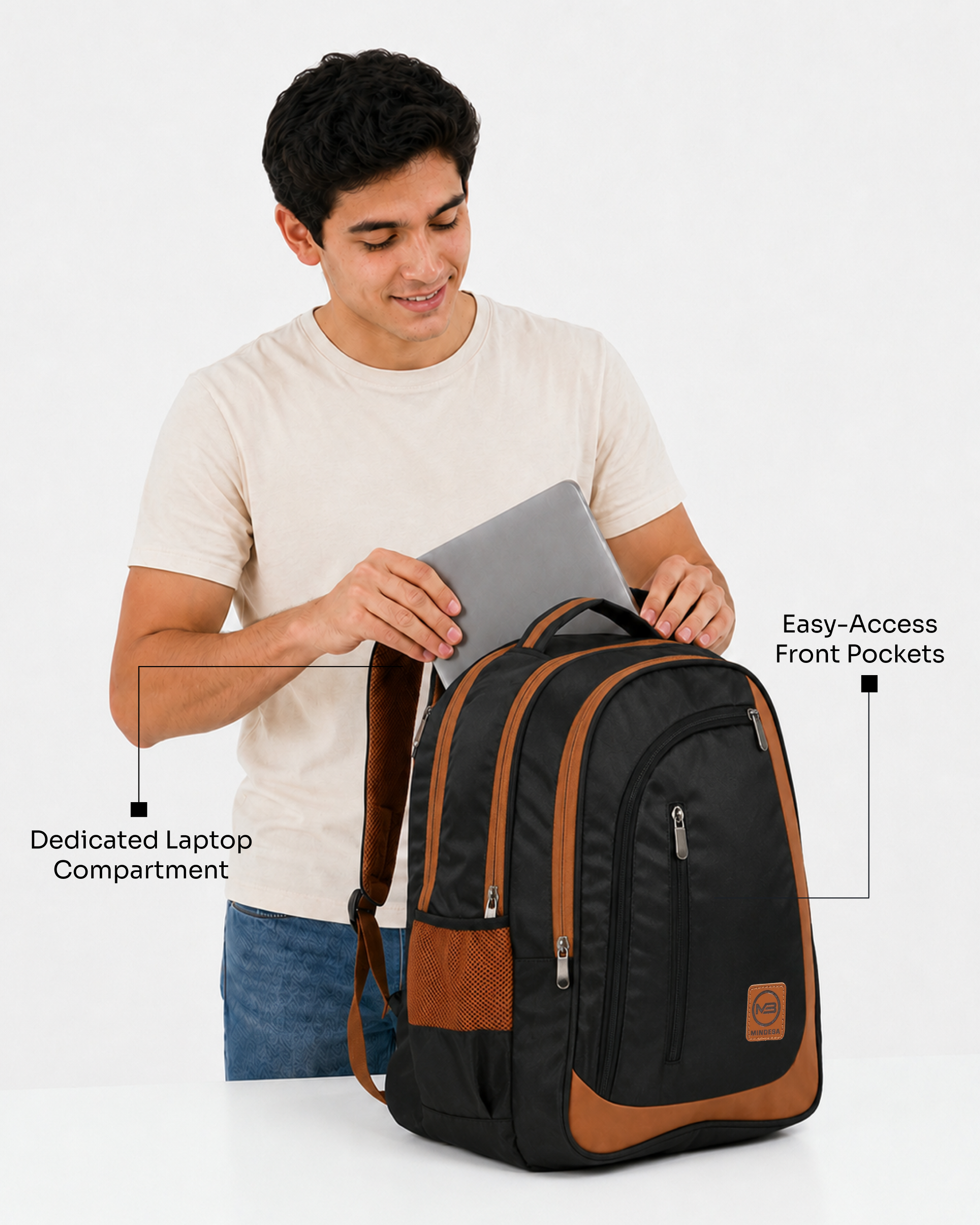 MINDESA SHARP| Laptop Backpack | Unisex | Water Resistant
