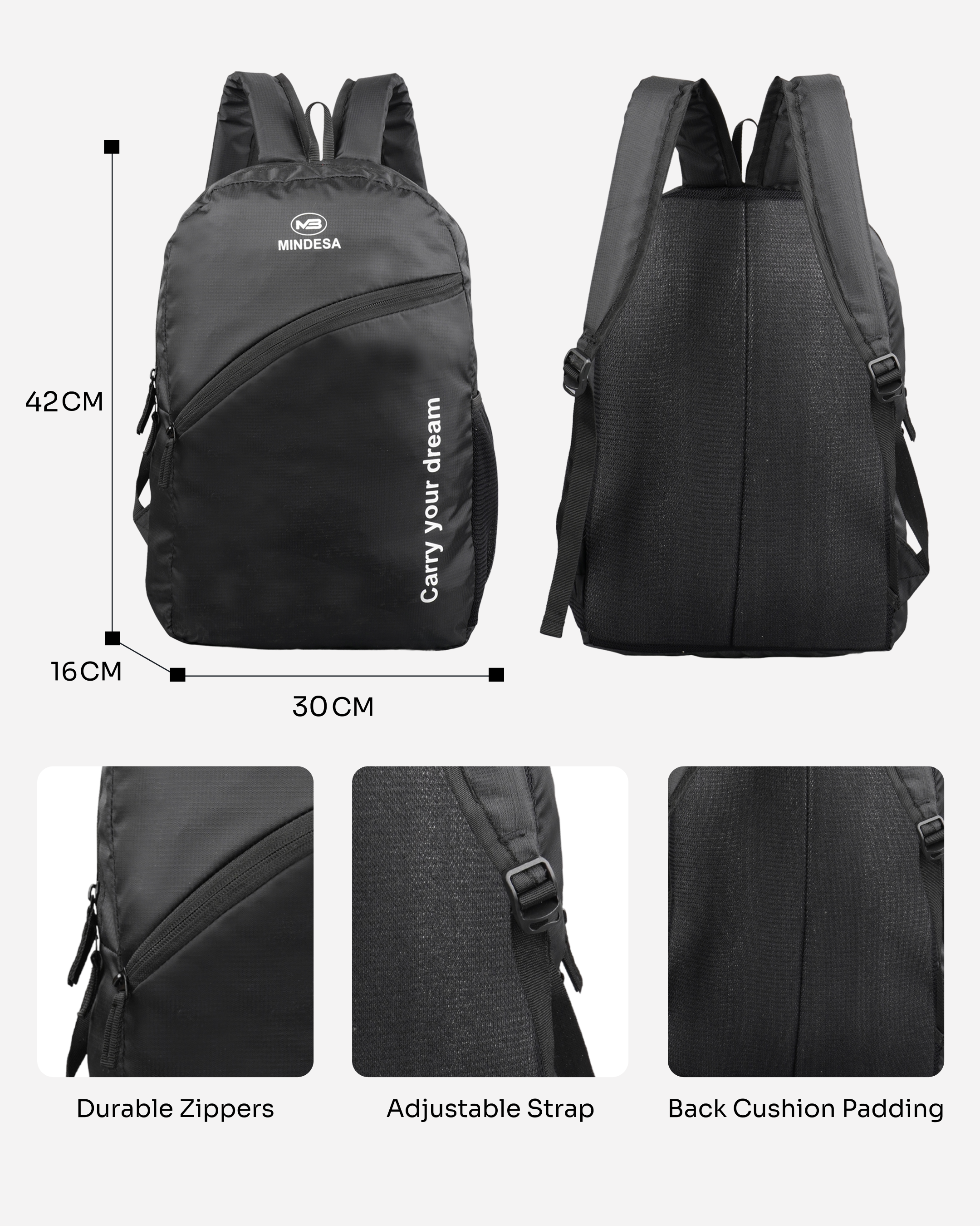 MINDESA Smart | Laptop Backpack | Fits 16-inch Laptop I  Unisex | Water Resistant
