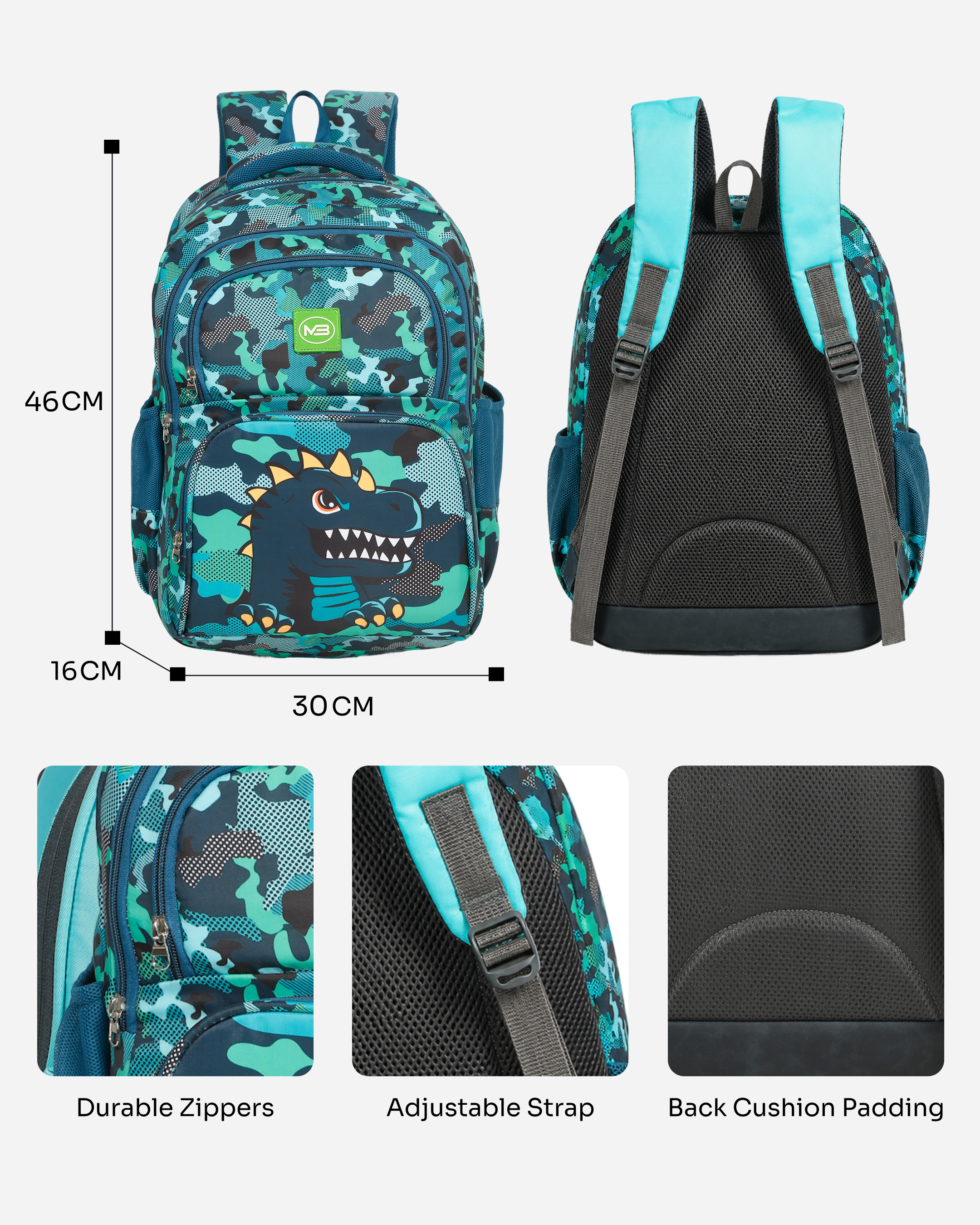 MINDESA Kids 1199 | Lightweight School Backpack for Boys & Girls | Water Resistant
