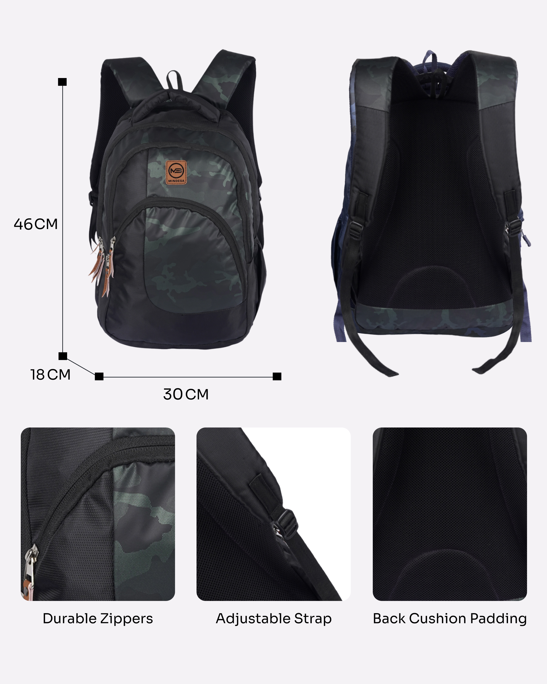 MINDESA CAMOFLAUGE | Laptop Backpack | Men | Water Resistant