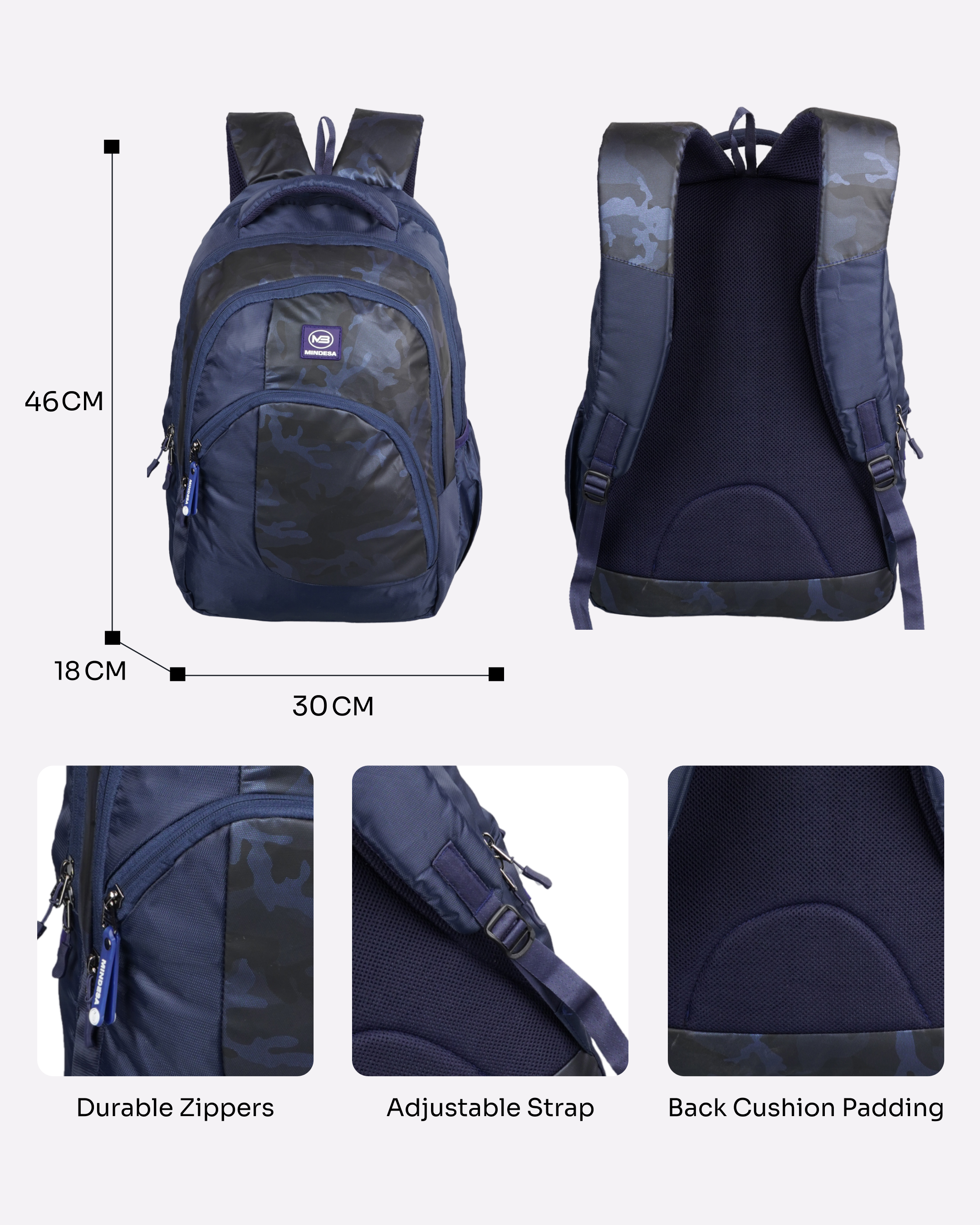 MINDESA CAMOFLAUGE | Laptop Backpack | Men | Water Resistant