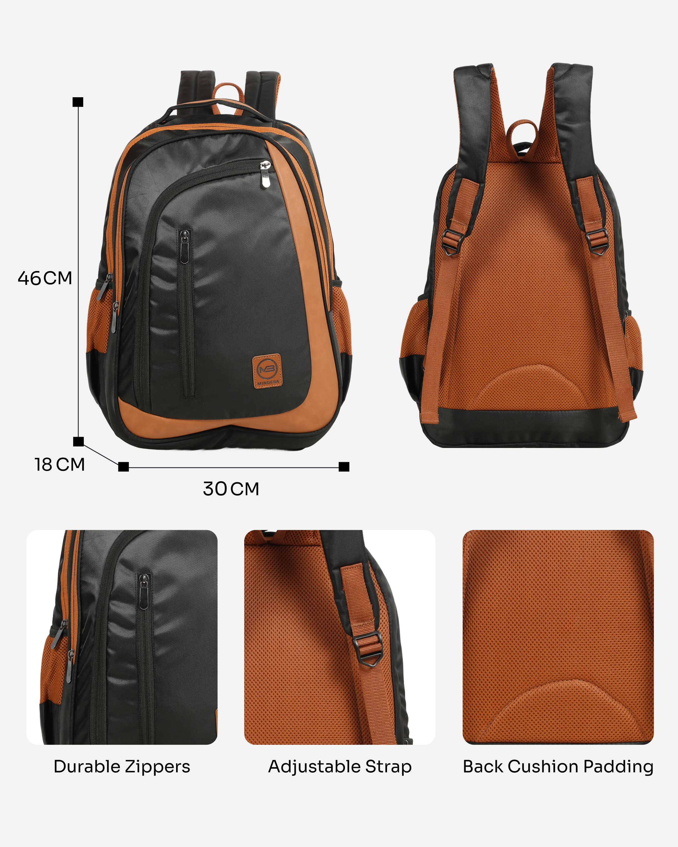 MINDESA SHARP| Laptop Backpack | Unisex | Water Resistant