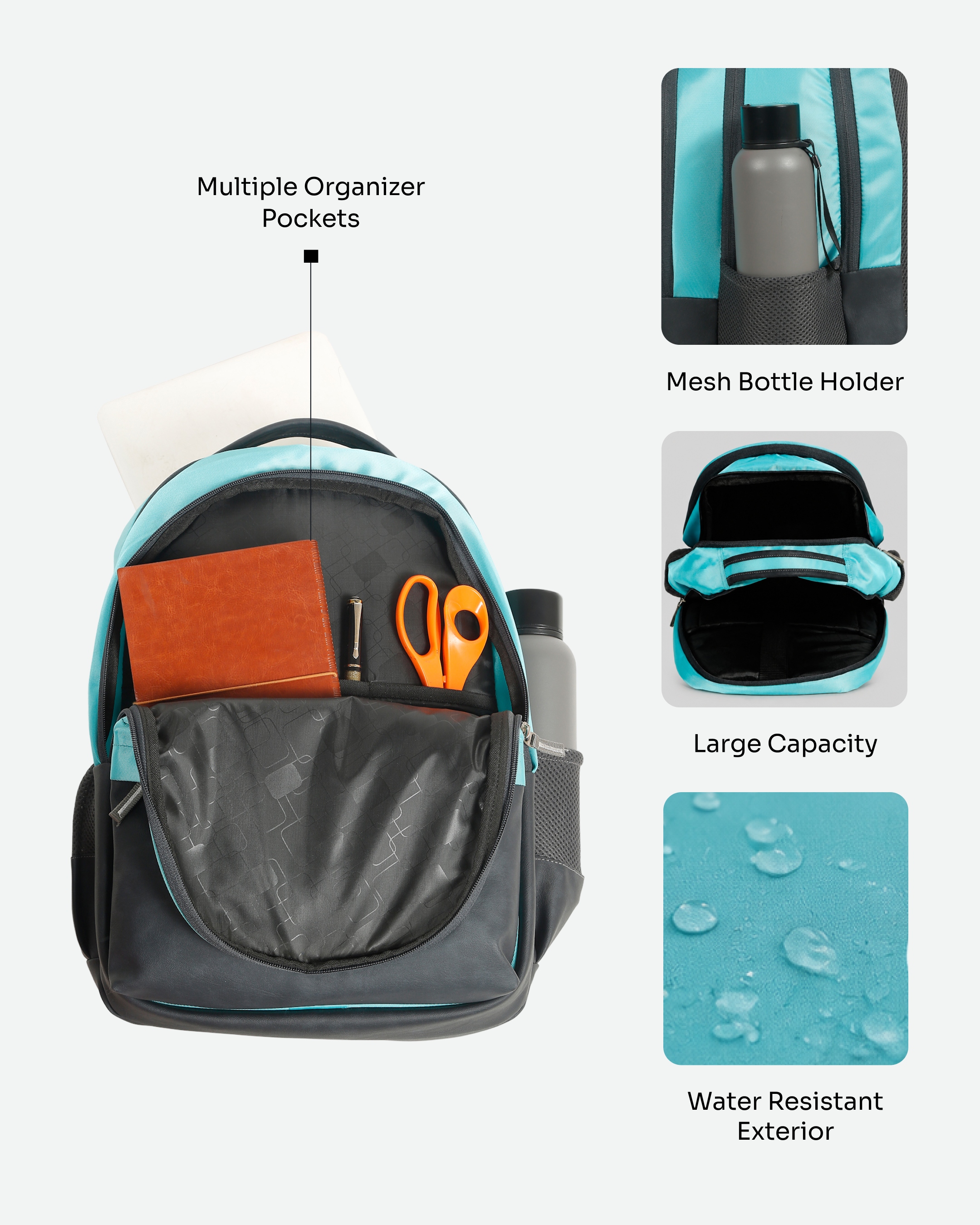 MINDESA BRIGHT | Laptop Backpack for Women | 45 Litre I Teal
