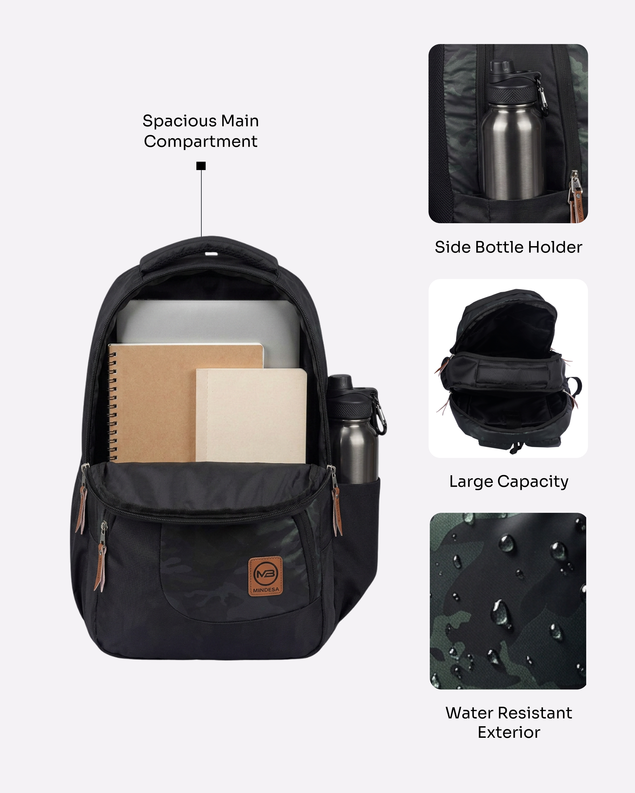 MINDESA CAMOFLAUGE | Laptop Backpack | Men | Water Resistant