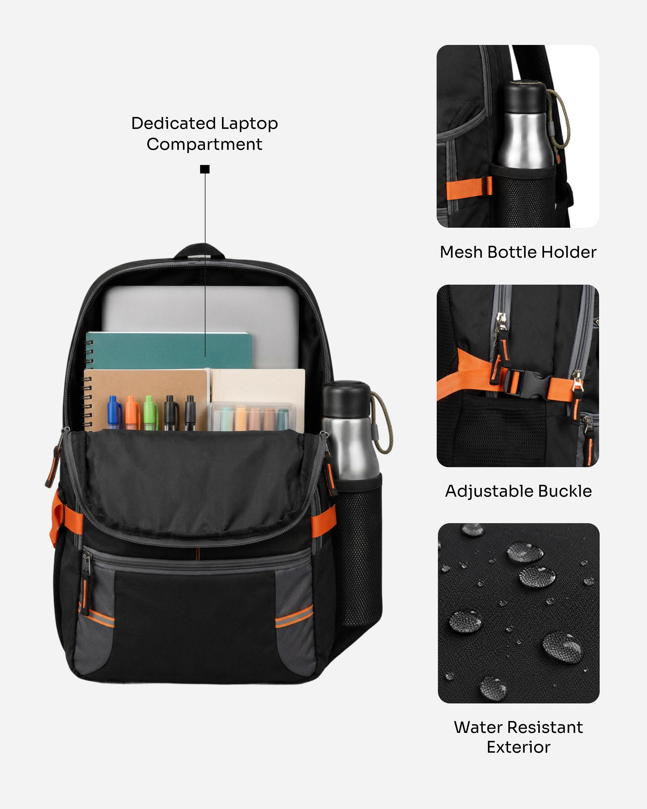 MINDESA MONITOR 1 | Laptop Backpack for Men | 35L | Water Resistant