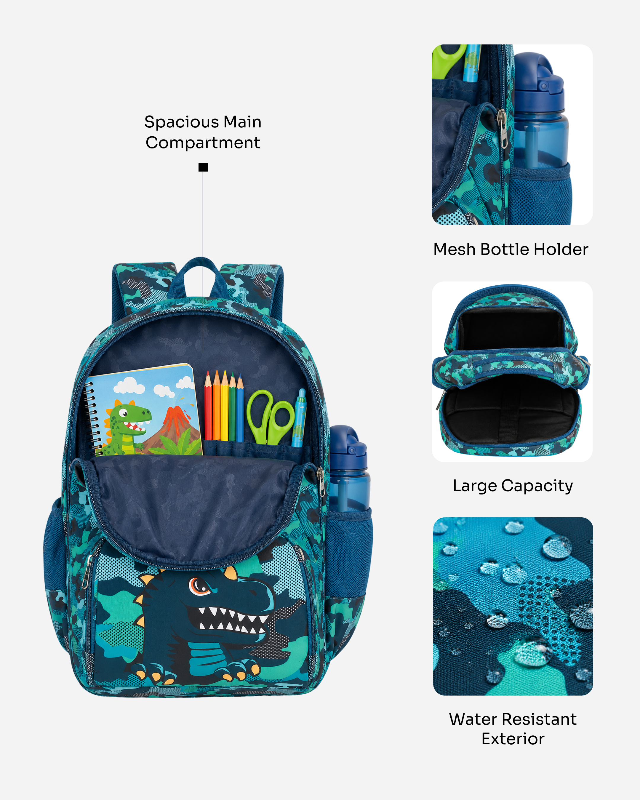 MINDESA Kids 1199 | Lightweight School Backpack for Boys & Girls | Water Resistant