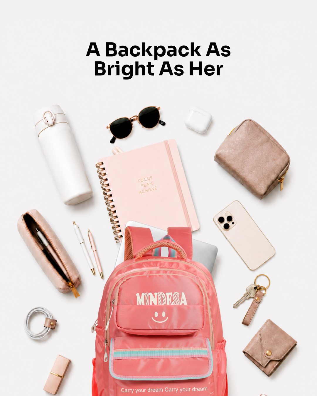 MINDESA SMILE | 40 Litre | Girls & Women | Water Resistant